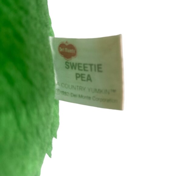 Vtg Del Monte Sweetie Pea Plush Toy 11" Collectible 1982 Stuffed Vegetable - Picture 4 of 6